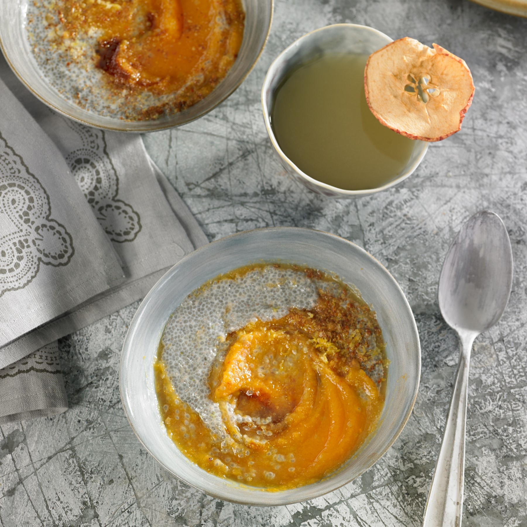 The Homemade Apple Compote With Chia And Carrots Puree